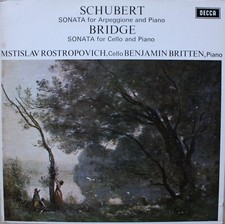 SCHUBERT BRIDGE Mstislav Rostropovich Benjamin Britten Decca NB SXL 6426 LP