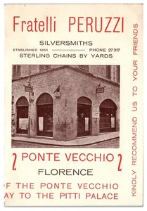 Fratelli Peruzzi Silversmiths Rpair Resetting Brochure Map of Florence Italy B6 - Picture 1 of 4