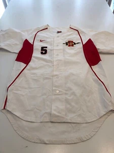 Game Worn Used San Diego State Aztecs Baseball Jersey Nike SDSU Size 48 #5 Derby - Picture 1 of 4