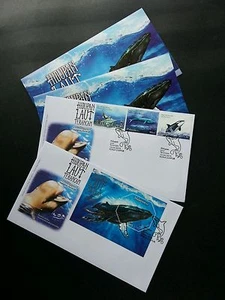 Malaysia Endangered Marine Life 2015 Whale Underwater (FDC) silver foil *unusual - Picture 1 of 5