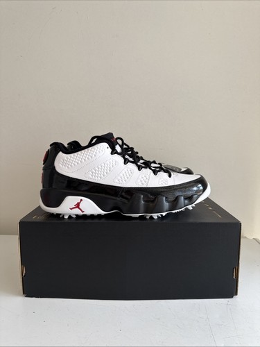 Nike Air Jordan 9 G Golf bianche vere rosse nere taglia UK 10