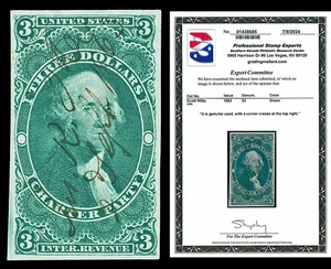 Scott R85a 1862 $3.00 Imperf Charter Party Used VF Cat $250 with PSE CERT - Picture 1 of 2