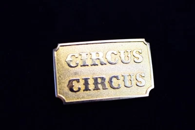 CIRCUS CIRCUS Las Vegas Hotel Casino Souvenir Gold Tone Brass Belt Buckle - Image 1 of 3