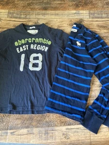 Abercrombie Kids Boys Crewneck Graphic T-shirts Muscle Fit Size Large Lot Of 2 - Picture 1 of 7