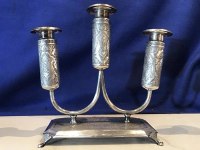 RARO Antiguo Araña Grabada a Mano, Candelabro 84 Plata SÓLIDA 753,00 gramos Foto 1 de 4