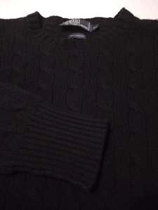 POLO RALPH LAUREN Men's Crew Neck THICK 100% Cashmere XL CABLE-KNIT Sweater - Picture 1 of 5