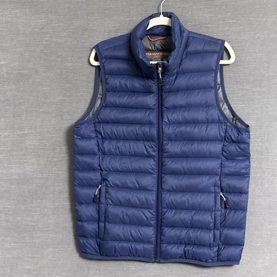 Hawke Vest Small Blue Down Puffer Quilted Lightweight Packable Zip Outdoor Nylon - Image 1 of 4