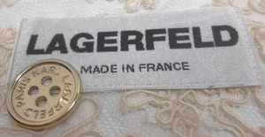 Karl Lagerfelds 4-Loch, silberfarbener Metallknopf - 13/16 Zoll (#8) - Bild 1 von 4