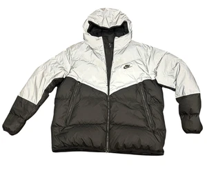 Nike Sportswear Down Fill Puffer Windrunner Jacket Mens Size XXL Reflective Gray - Picture 1 of 9