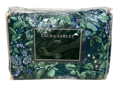 Falda de cama floral LAURA ASHLEY Bramble Berry talla king verde azul nueva en paquete Foto 1 de 4