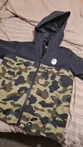 A Bathing Ape Bape Camo Army Windbreaker Puffer Jacket Waterproof - Picture 1 of 4