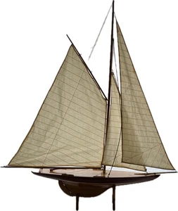 1895 America’s Cup Racer 36” Holzmodell Teich Yacht Replik mit Ständer Segelboot - Bild 1 von 23