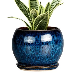 6 Inch Plant Pot - Ceramic Planter Pot with Drainage Hole and Saucer, Succule... - Picture 1 of 7