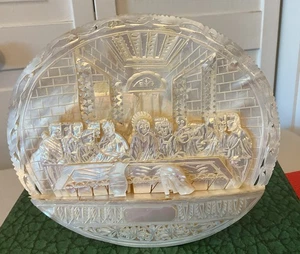 Caja de respaldo vintage tallada a mano madreperla ÚLTIMA CENA escena - Imagen 1 de 11