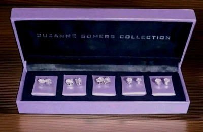 Juegos de pendientes solitario Susanne Sommers brillantes Diamontique x 5 de plata de ley Foto 1 de 4