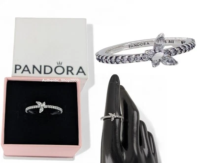 Nuevo Anillo Mariposa Piedra Pavé Brillante Pandora 925 Ale 100% Auténtico 194269C03 Foto 1 de 4