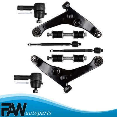 Fits Mitsubishi Lancer Tie Rod End Sway Bar Control Arm And Ball Joint 8Pieces - Image 1 of 4