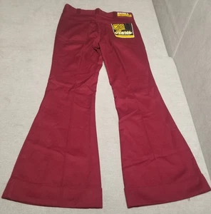 Vtg 70s Big Smith Caper Flares Bell Bottoms Talon Zipper Disco USA NWTs 29x29 - Picture 1 of 12