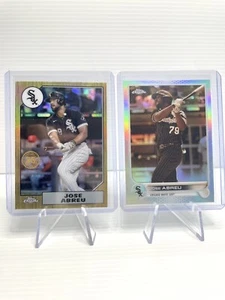 Jose Abreu 2022 TOPPS CHROME 1987 REFRACTOR + SEPIA REFRACTOR LOT WHITE SOX - Picture 1 of 2