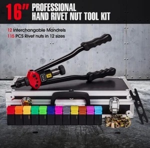 Rzx 16" Pro RivNut Tool Hand Blind Riveter ,Rivet Nut Tool With Multiple Sizes - Picture 1 of 6