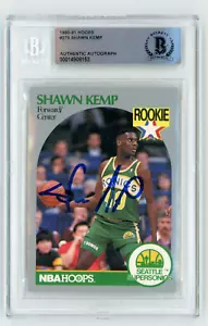 SHAWN KEMP Signed 1990-91 Hoops #279 Rookie Basketball Card SUPERSONICS -Beckett - Picture 1 of 2