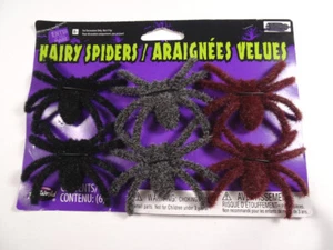 6 HAIRY SPIDERS Halloween Party Prop Scary Decoration Home Decor - Picture 1 of 1