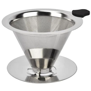 Stainless Steel Pour Over Coffee Dripper Paperless Coffee Filter for Single Cup - Picture 1 of 7
