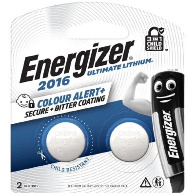 NEW Energizer Ultimate Lithium 3V Coin Battery 2016 2pk (CR2016/2) Long Lasting - Image 1 of 4