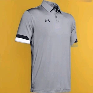 New Under Armour Gray Golf Polo Heat Gear Men's Trophy UPF 30 Multiple Sizes - Picture 1 of 36