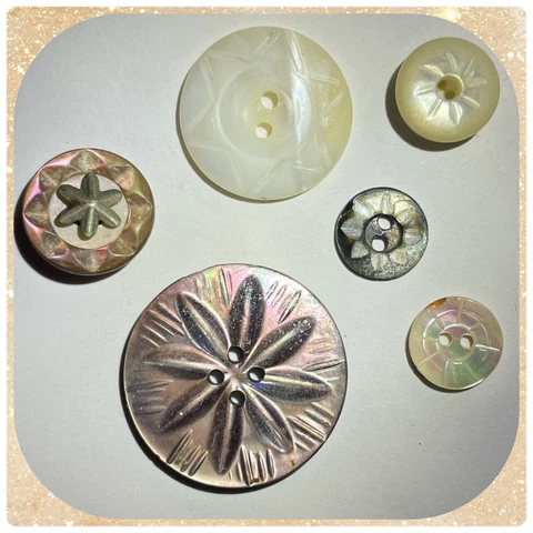 EXCEPTIONAL VINTAGE / ANTIQUE BUTTONS ABALONE, MOTHER OF PEARL STUNNING BUTTONS Cover