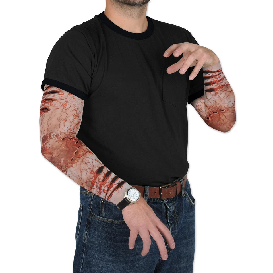 Halloween Walking Dead Novelty Party Costume Prop Accessory ZOMBIE BITE SLEEVES - Image 1 of 1