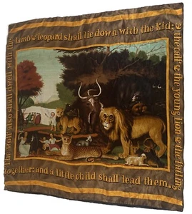 Edward Hicks Das friedliche Königreich 100 % Seide Tiere Kinder Jesaja Wanddeko 50 Zoll - Bild 1 von 19