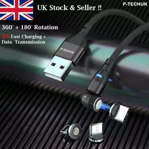 3 in 1 Magnetic Fast Charging Data Syn Magnetic Cable Phone USB Charger A17 - Picture 1 of 13