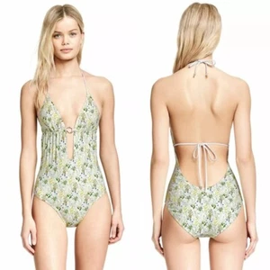 Tory Burch Tomino Watercolor Botanical Print One Piece Swimsuit Size L - Picture 1 of 7