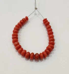 Cuentas naturales italianas de coral naranja coral marino cuentas rondelle piedras preciosas de coral sueltas - Imagen 1 de 6