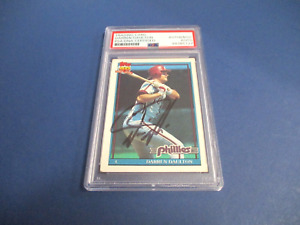 Darren Daulton Autographed Signed 1991 Topps Baseball Card #89 PSA Slab Auth.