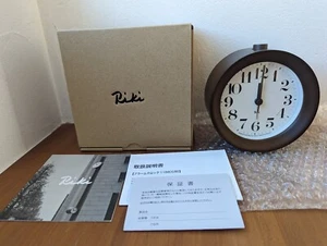 Lemnos RIKI ALARM CLOCK Brown WR09-15 BW Table Clock Japan - Picture 1 of 8
