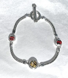 LORI BONN STERLINGSILBER CITRIN & GRANAT ARMBAND - Bild 1 von 3