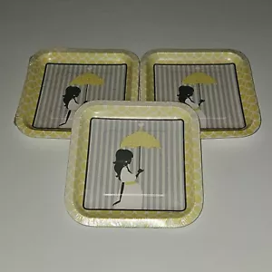 NEW 3 Pk Yellow Square Maternity Baby Shower Party Plates Unisex Boy Girl 8/pack - Picture 1 of 4