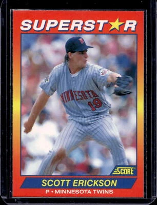 1992 Score 100 Superstars Scott Erickson #2 - Minnesota Twins - Image 1 of 2