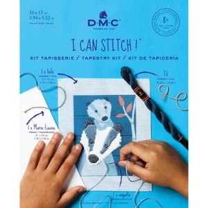 DMC I Can Stitch POLO THE BADGER Long Stitch Kit, 10cm x 13cm C301K - Imagen 1 de 2