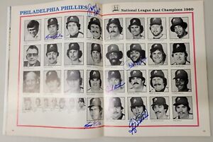 1980 Philadelphia Phillies Team Signed World Series Program W/ 6 Signatures 