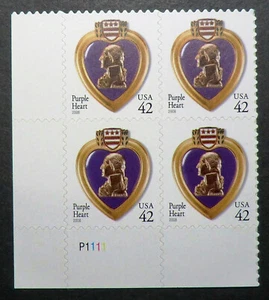 4264 MNH 2008 42c Purple Heart PB oldest military award medal merit Washington - Picture 1 of 1
