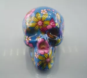 3,1" Blau Keramik Thermo Traner Druck Realistisch Schädel Kristall Heilung 308 - Bild 1 von 5