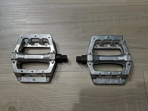 Tioga Vintage MTB Flat Platform BMX Race Pedals Silver Raw - Picture 1 of 4