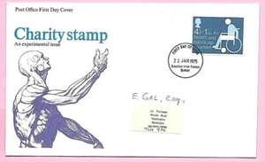 POST OFFICE 1975 FDC - Experimental CHARITY STAMP - Fdi KINGSTON UPON THAMES - Picture 1 of 2