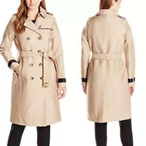 NWT Vera Wang Chloe Beige Trench Coat Removable Quilted Liner Women's Med $298 - Picture 1 of 12
