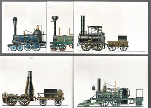 Usa: 1987; 5 Postcards trains set 1987 first date. US159/ - Picture 1 of 2