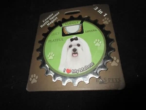 Maltese Dog Coaster Magnet Bottle Opener Bottle Ninjas Magnetic New - Picture 1 of 2