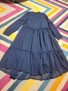 NWT Girl M(7/8) Colorful Planet Long Dress Full Length Sheer Layer Purple Teal - Picture 1 of 9
